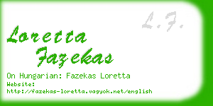 loretta fazekas business card